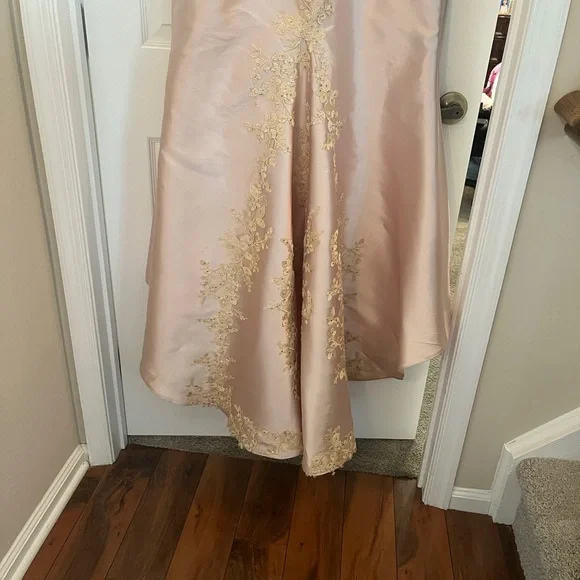 Elegant Gold Embellished Maxi Dress
